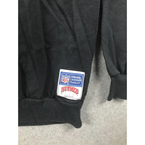 Vintage Nutmeg Mills Sweater Mens Large Black Gray New York Giants NFL Pullover - Picture 3 of 11